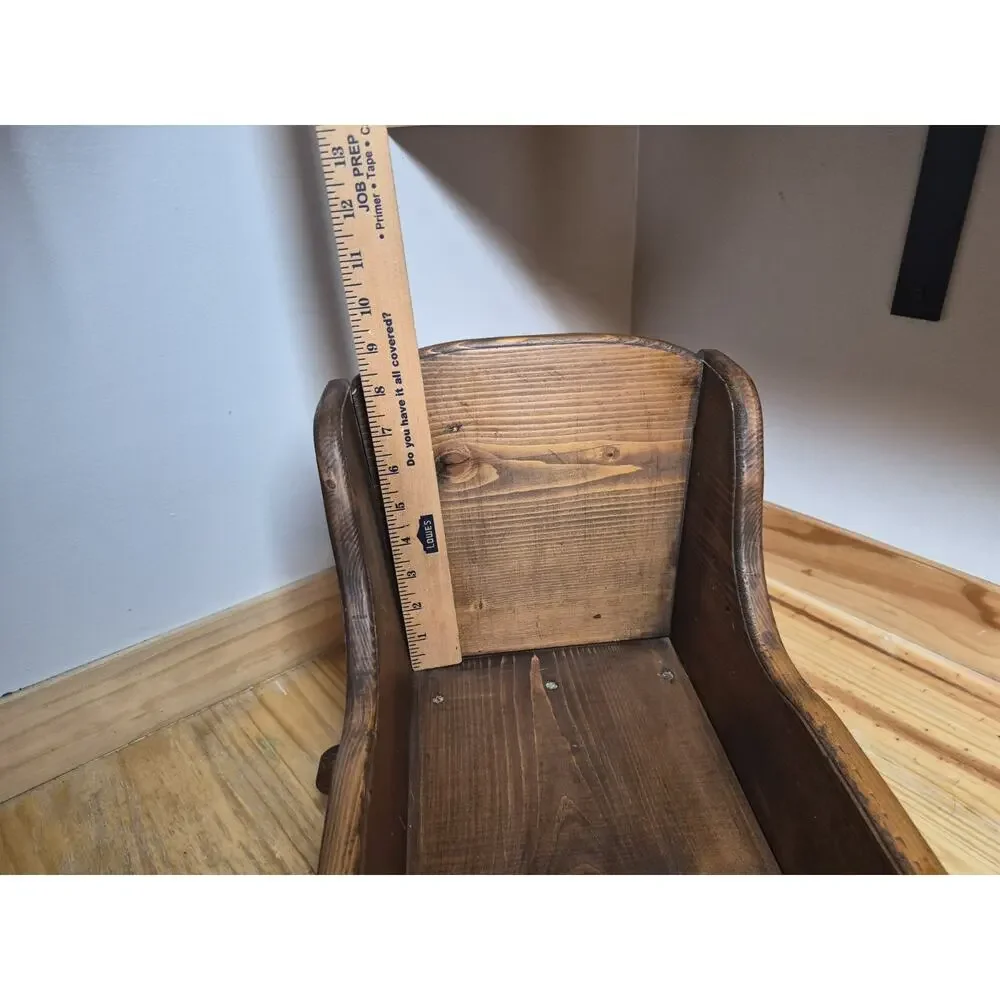 Vintage Brown Solid Wood Baby Doll Rocking Cradle/Bed , 20